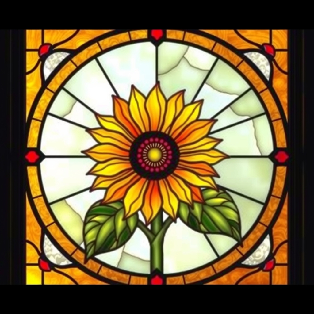 Stained glass sunflower