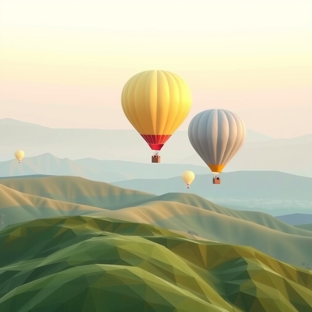 Low poly balloons